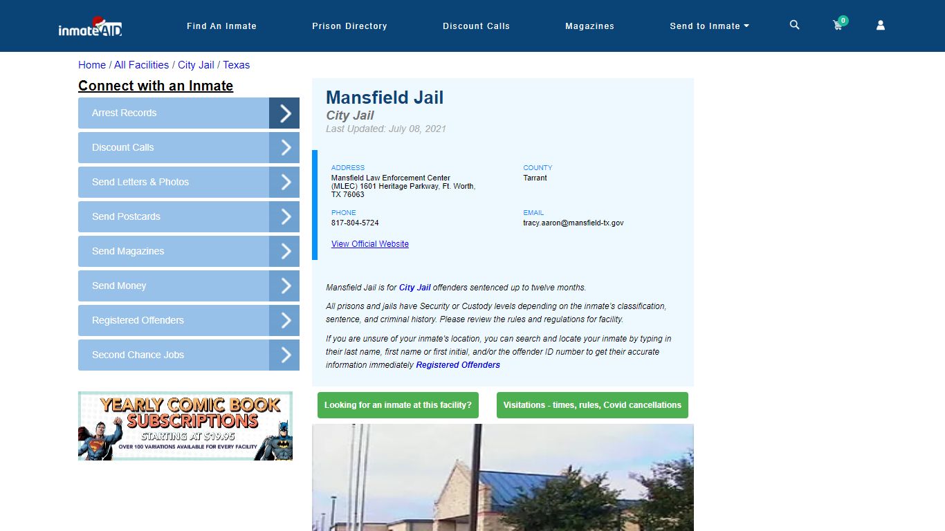 Mansfield Jail | Inmate Locator